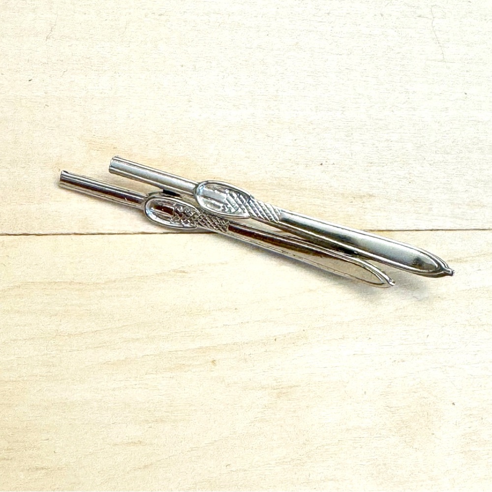 Vintage Sterling Silver Snow Skis  Brooch Hallmarked STERLING BMCO.